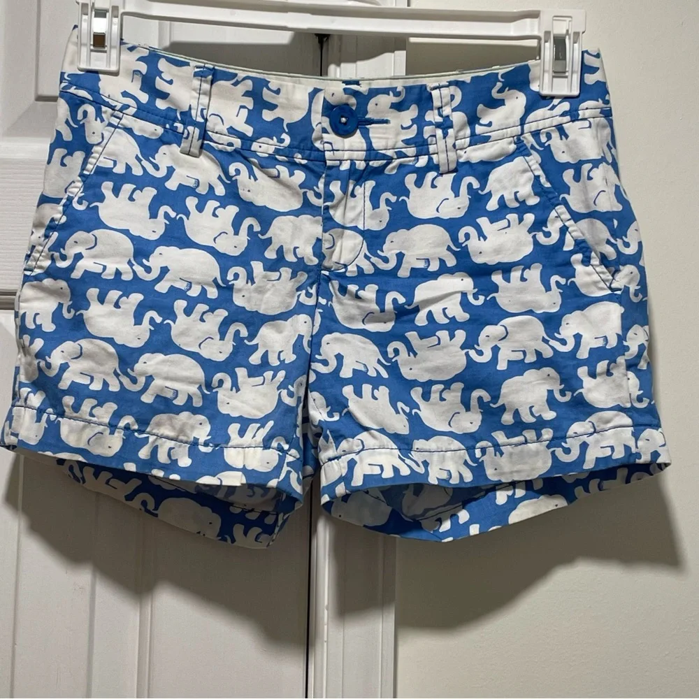 Lilly Pulitzer Callahan Tusk In Sun Elephant printed Shorts blue white 00